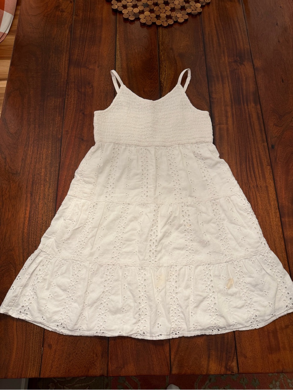 Abercrombie kids white eyelet midi dress